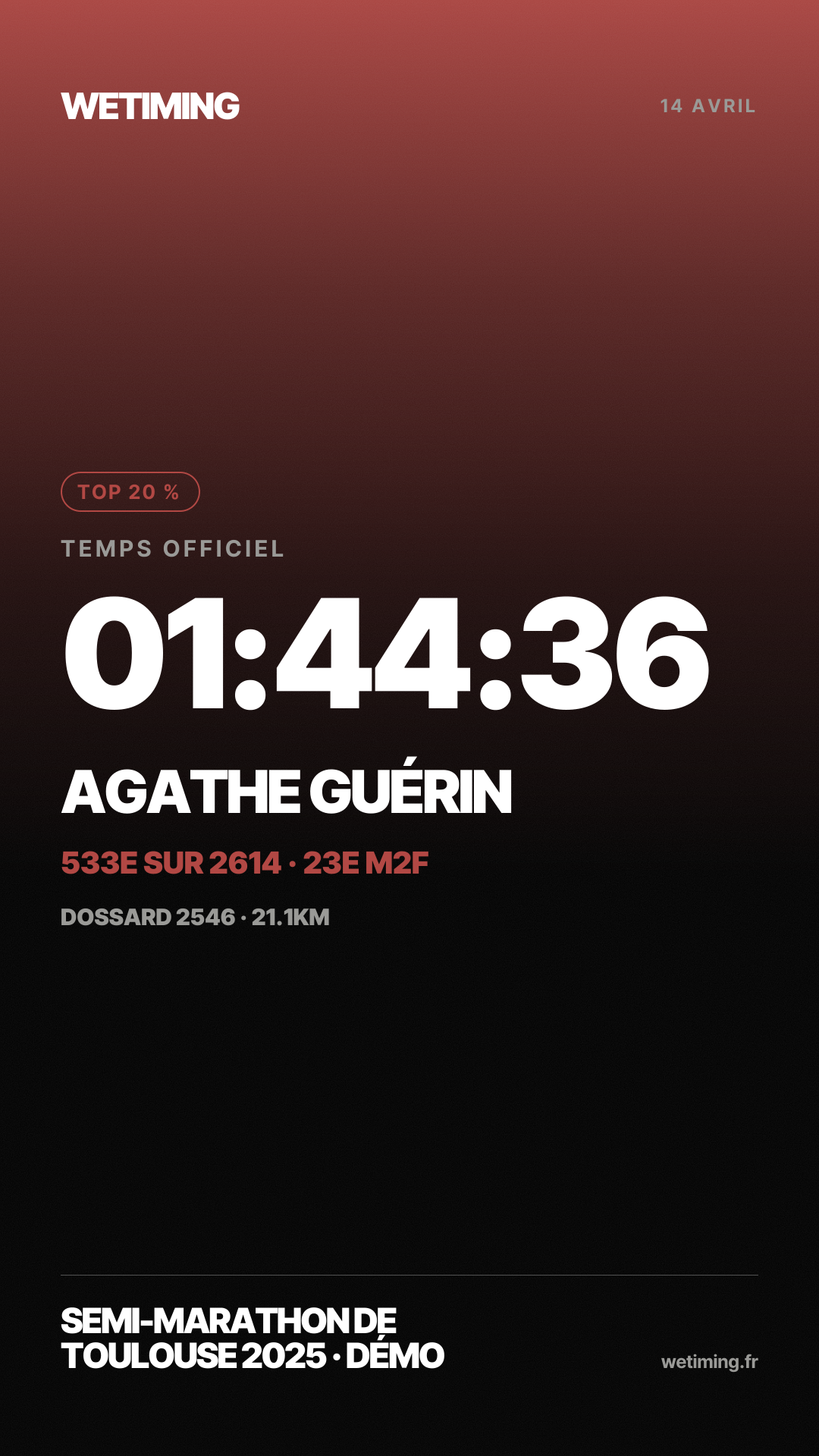 Ton résultat au format Story · aube