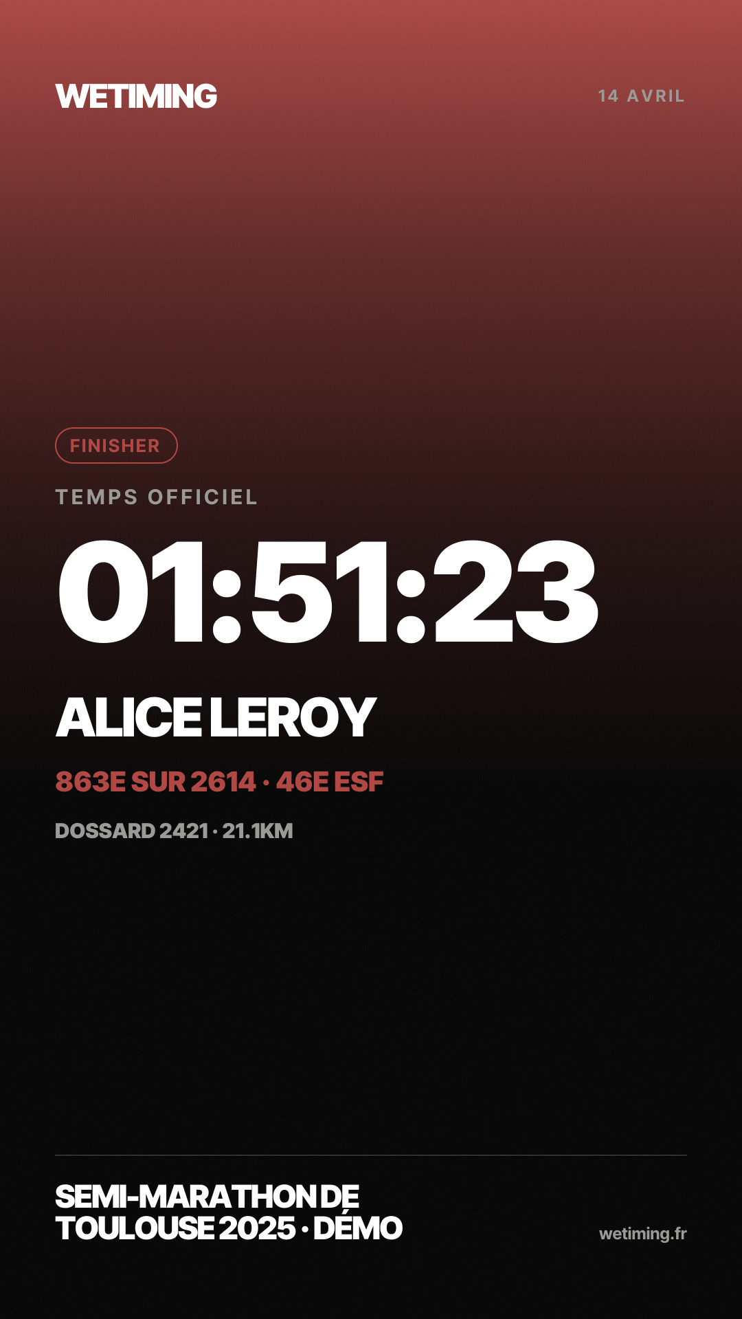 Ton résultat au format Story · aube