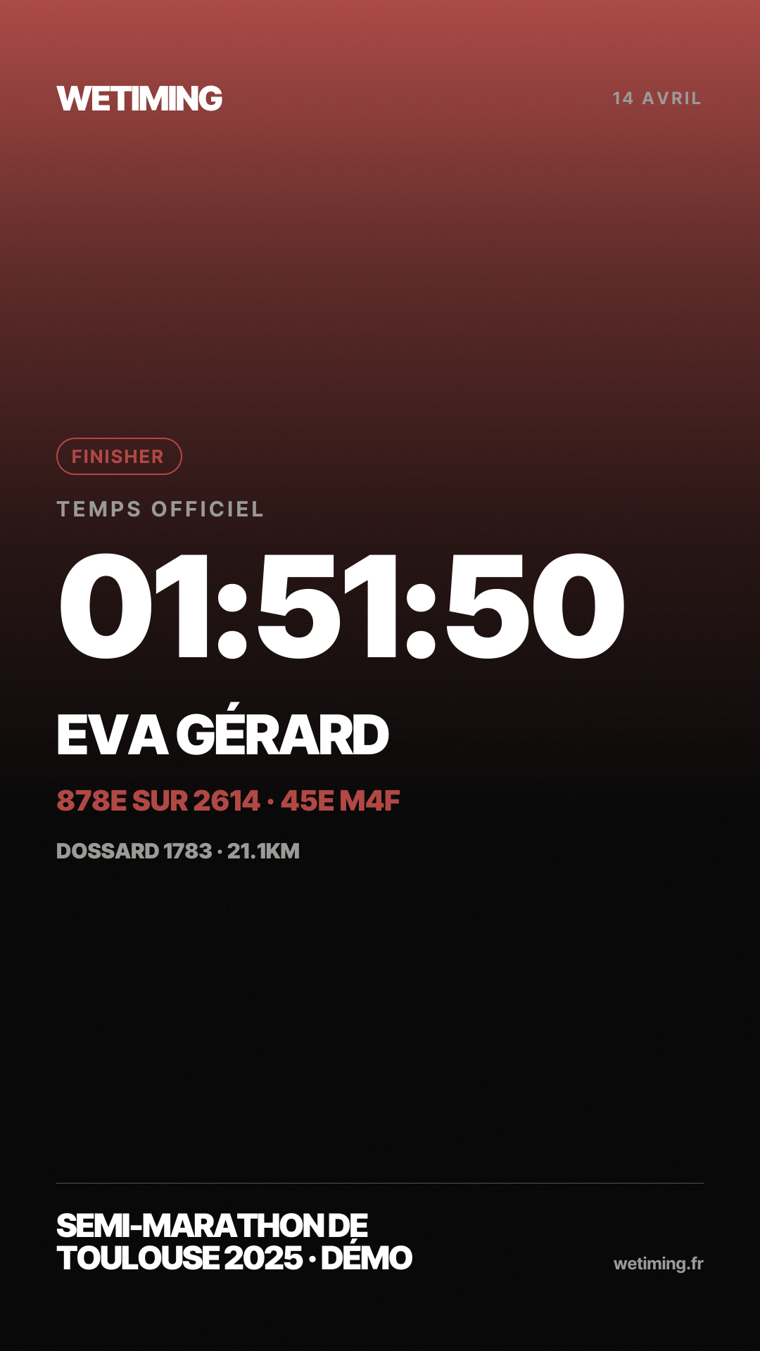 Ton résultat au format Story · aube