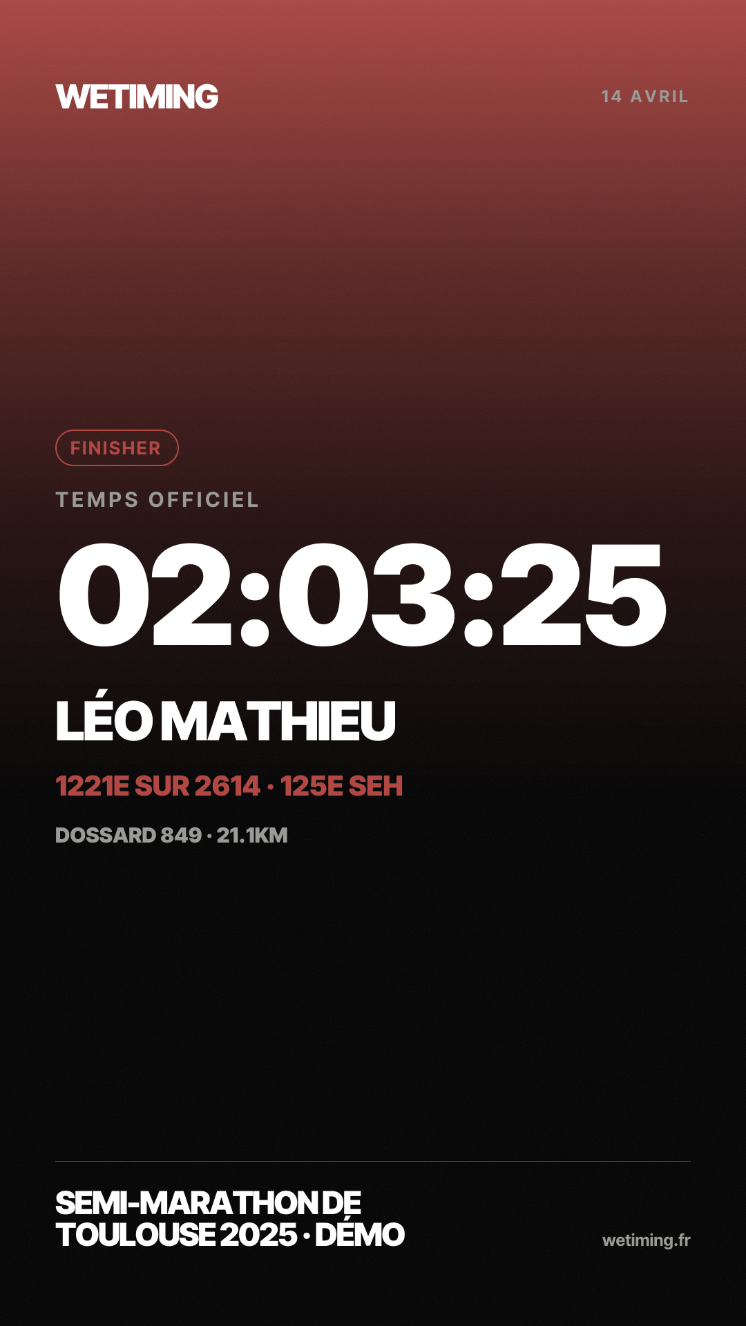 Ton résultat au format Story · aube
