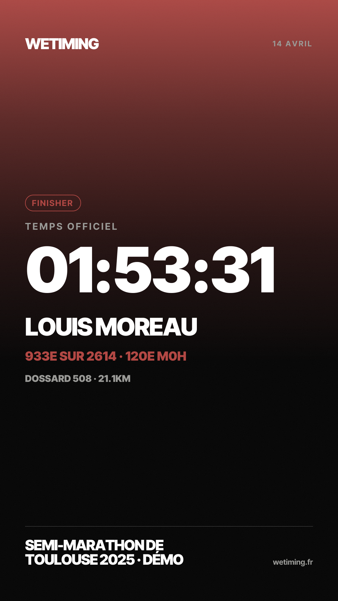 Ton résultat au format Story · aube