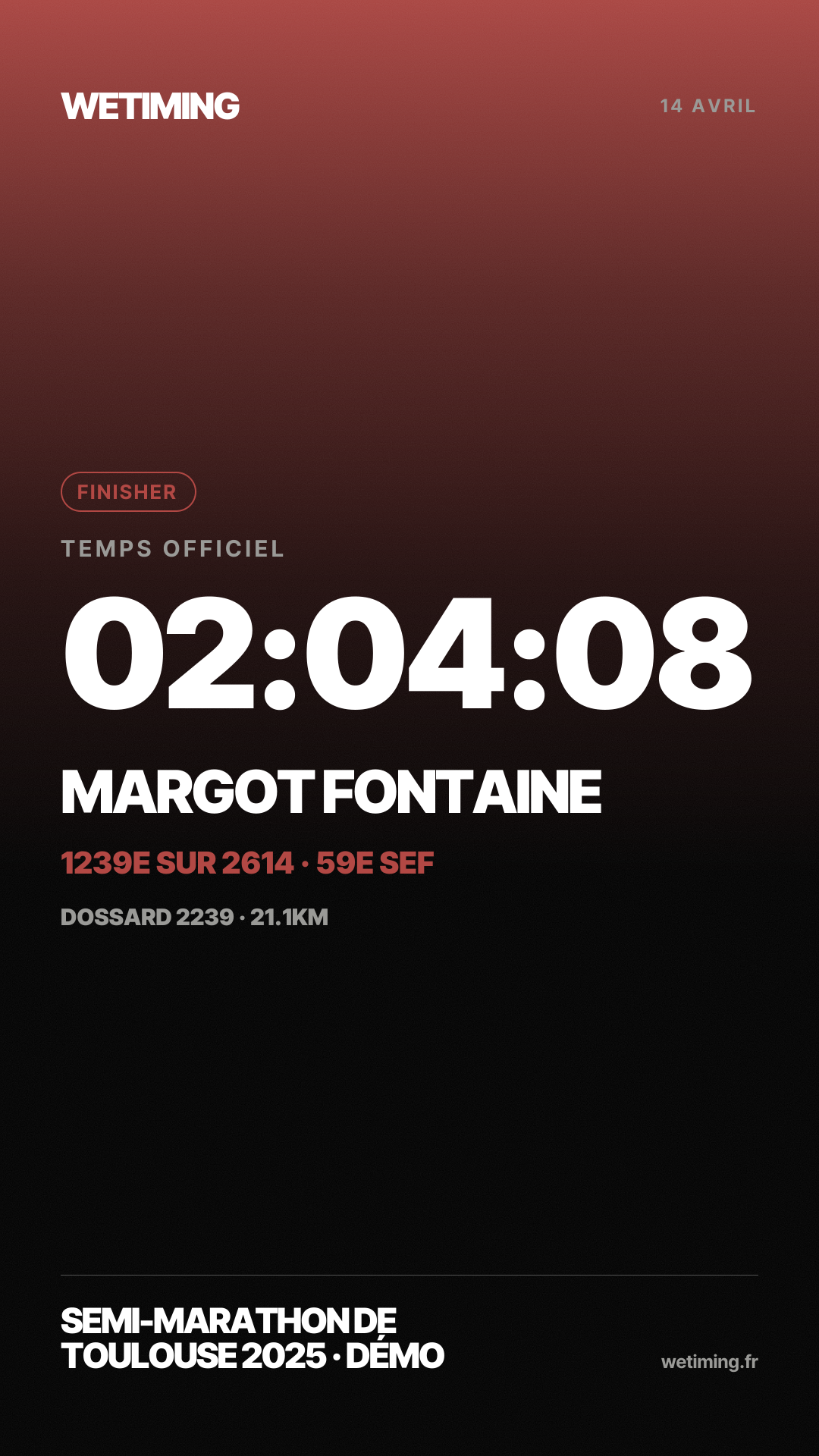 Ton résultat au format Story · aube