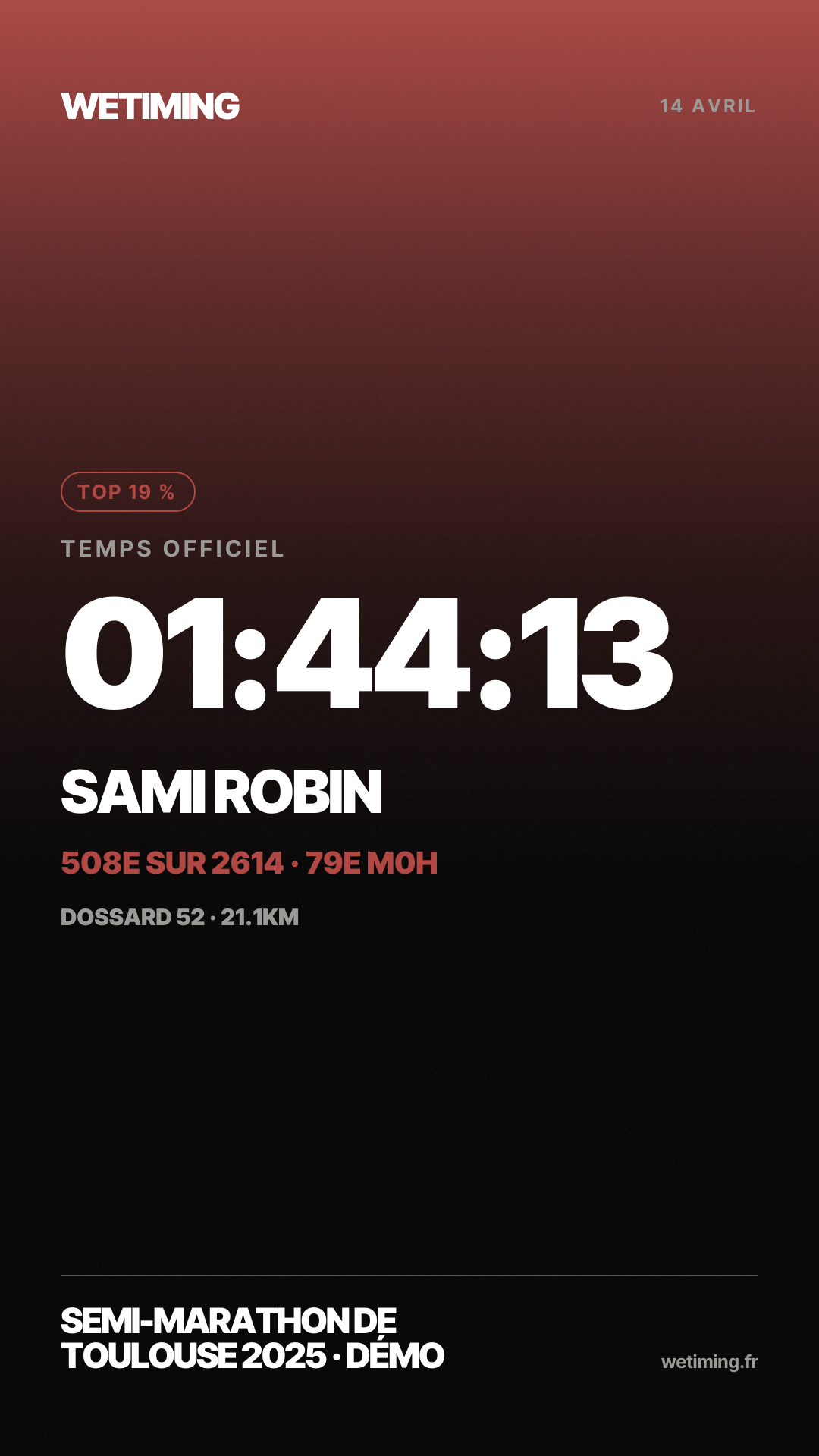 Ton résultat au format Story · aube