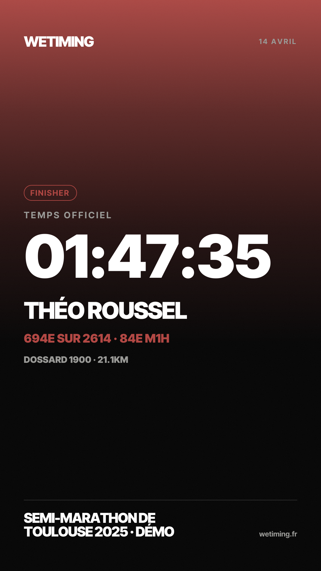 Ton résultat au format Story · aube